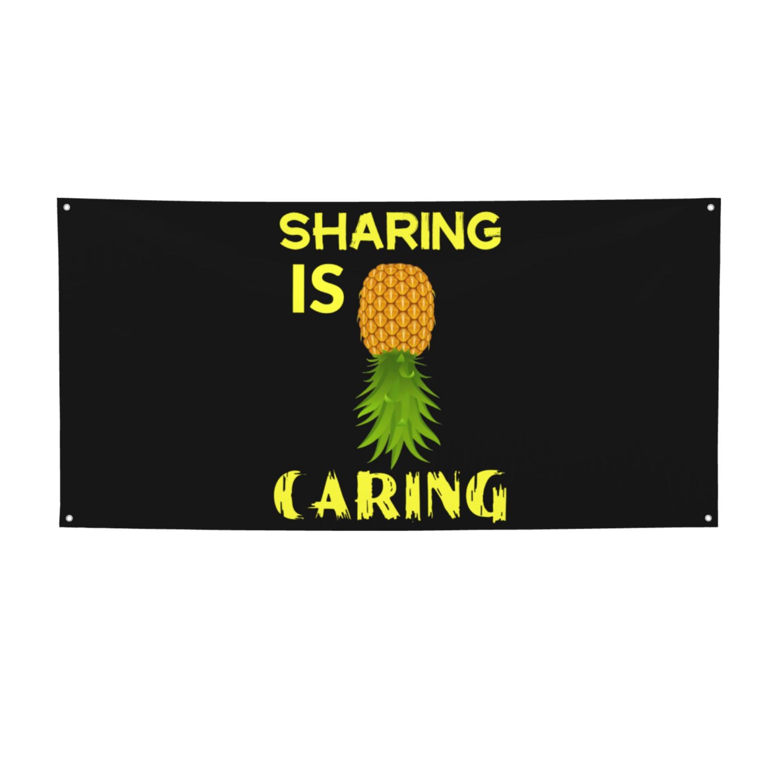 Upside Down Pineapple Funny Swinger Small Banner Backdrop Flag Tapestry