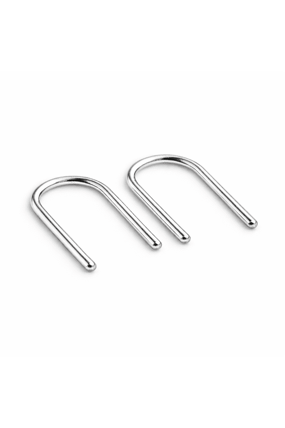 Upside Down Sterling Silver Long Arc Smooth Wire Piercing Hook Earrings 18 Gauge Piercing (Sterling Silver 925, Smooth Wire | 15mm)