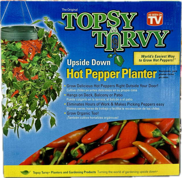 Topsy Turvy Red Hot Pepper Hangout Planter with Hanging Feature