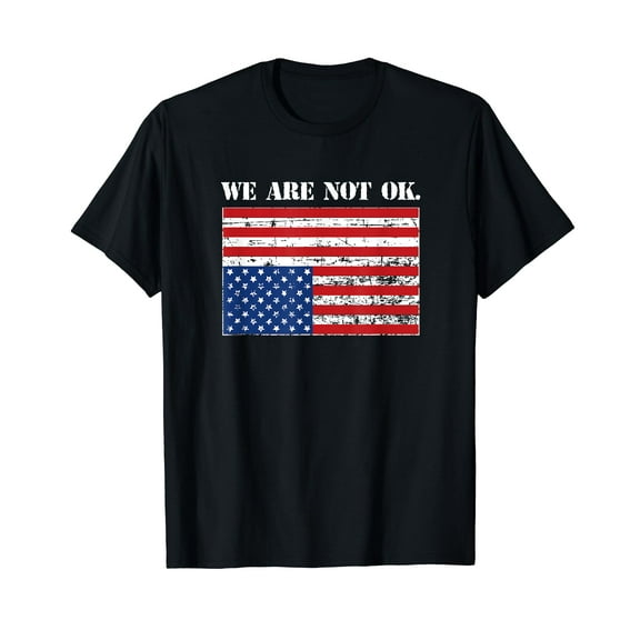 Upside Down USA Flag in Distress T-Shirt