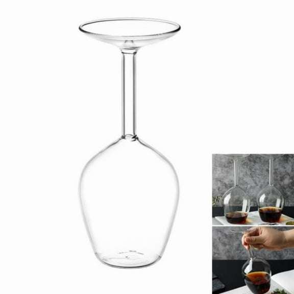 Upside Down Wine Glass, 10 Fl Oz Funny Upside Down Cups For Red Wine, Long Stem Upside Down Personalised Red Wine Glasses, 1 Pcs, 8.4x8.0"