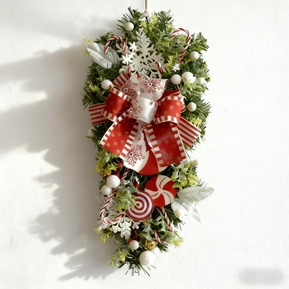 Upside Down Hanging Door Festive Holiday Wall Hanging Ornament For Indoor Outdoor Seasonal Party Home Boxwood for Front Door Candle Rings Fall Bows for Advent Candle Battery Powe Valentines Door