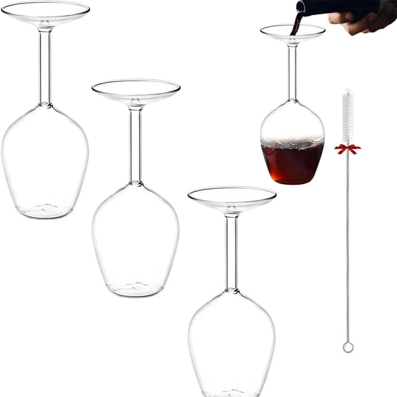 Upside down Wine Glass, Inverted Wine Glass - 400ml Funny Red Wine Glasses, Novelty Upside-Down Stemware for Cocktails, Juice & Parties, Modern Creative Glassware Gift (3PCS)