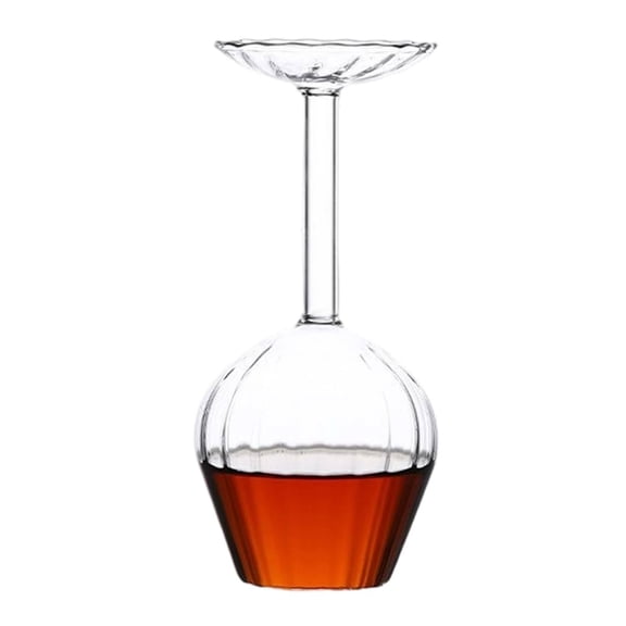 Upside Down Glass Upside Down Glass | Upside Down Glasses Of 1 | 14 Fl Oz Long Red Glasses | Upside Down Tableware | Funky Holiday Glass O White - 14 oz