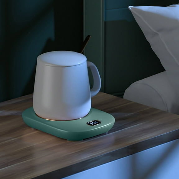 Upside down Bear Mug Glass Mug Wireless USB Vacuum Mug Wireless Desktop Coffee Warmer 3 55°C Portable Smart Mug Heater Green