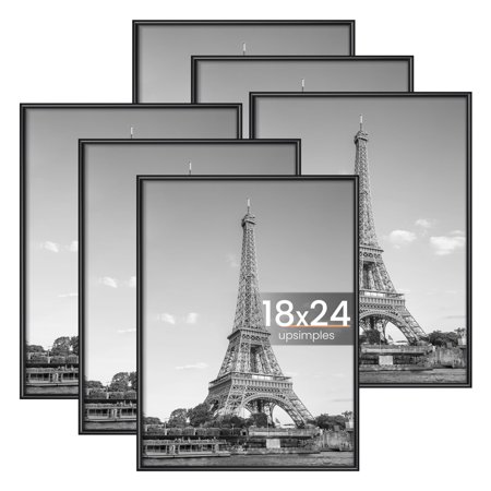 Upsimples 18x24 Picture Frame, Black Poster Frame for Wall,Set of 6
