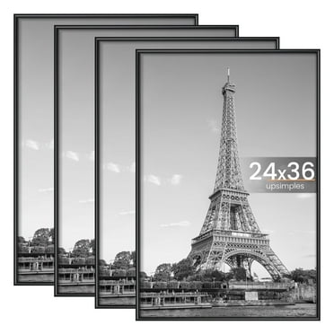 Upsimples 24x36 Basic Picture Frames, Black, Set of 4 Poster Frames