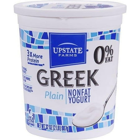 Upstate Farms Greek Nonfat Blended Plain Yogurt, 32 Ounce -- 6 per case.