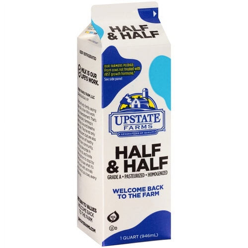 Upstate Farms Half & Half, Dairy Cream, 1 Quart
