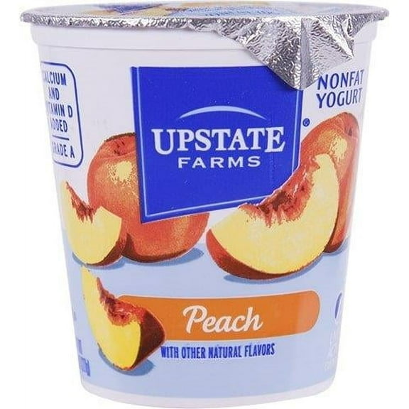 Upstate Niagara Coop Peach Rich and Creamy Yogurt, 8 Ounce -- 12 per case.