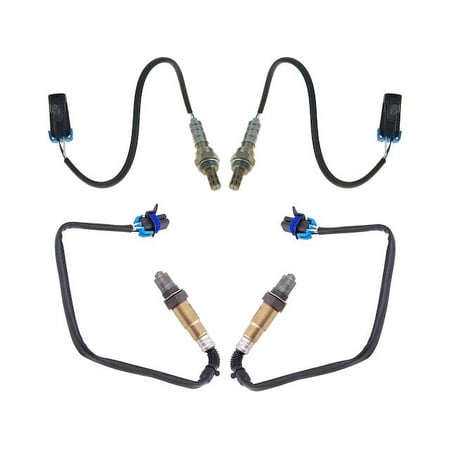 Upstream and Downstream Oxygen Sensor - Set of 4 - Compatible with 2007 Chevy Suburban 1500 5.3L 6.0L V8