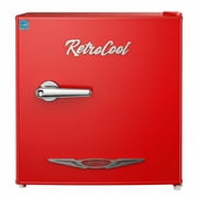 Upstreman 1.7 Cu.Ft. Retro Compact Refrigerator with Side Bottle Opener, Single Door Mini Fridge for Kitchen Office Apartment Dorm, Red FR17 PRO