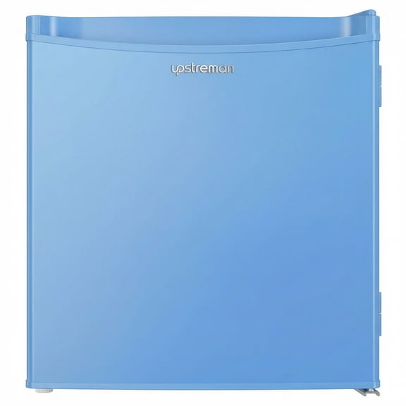 Upstreman 1.7 Cu ft Mini Fridge with Freezer Single Door Compact Refrigerator, Low Noise, Energy Saving, Adjustable Temperature, Reversible Door, for Home Office Dorm, Blue FR17