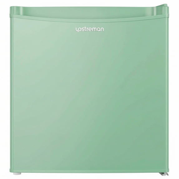Upstreman 1.7 Cu ft Mini Fridge with Freezer Single Door Compact Refrigerator, Low Noise, Energy Saving, Adjustable Temperature, Reversible Door, for Home Office Dorm, Green FR17