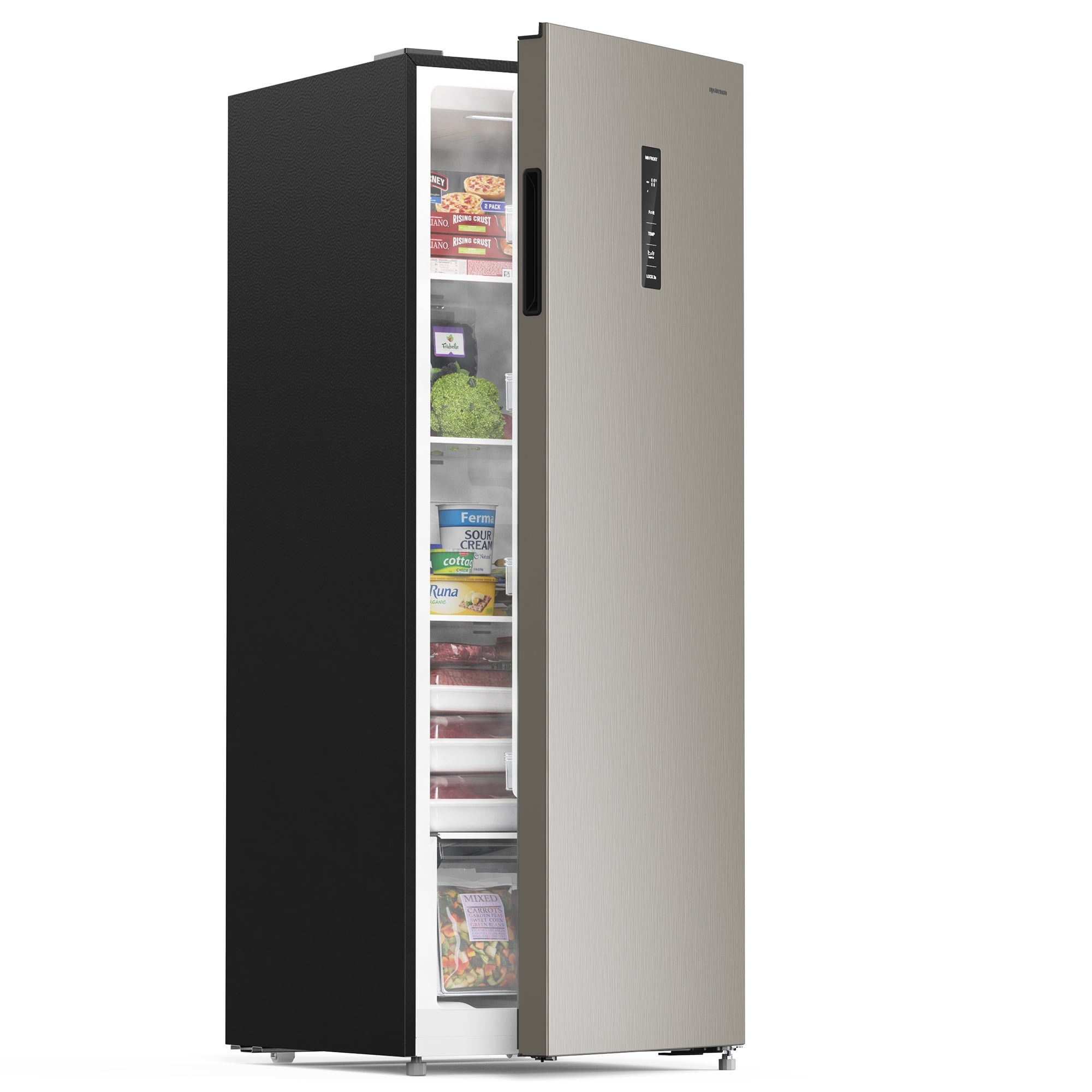 Upstreman 10.8 Cu.Ft. Convertible Freezer Refrigerator, Upright Freezer Fridge with Electronic Control, Frost Free, Stainless Steel, UP11