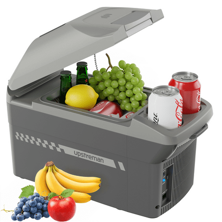 Upstreman 12V Car Refrigerator, 10QT(9L) Electric Cooler & Warmer Portable RV Car Fridge Thermoelectric Cooler with Shoulder Strap, AR09