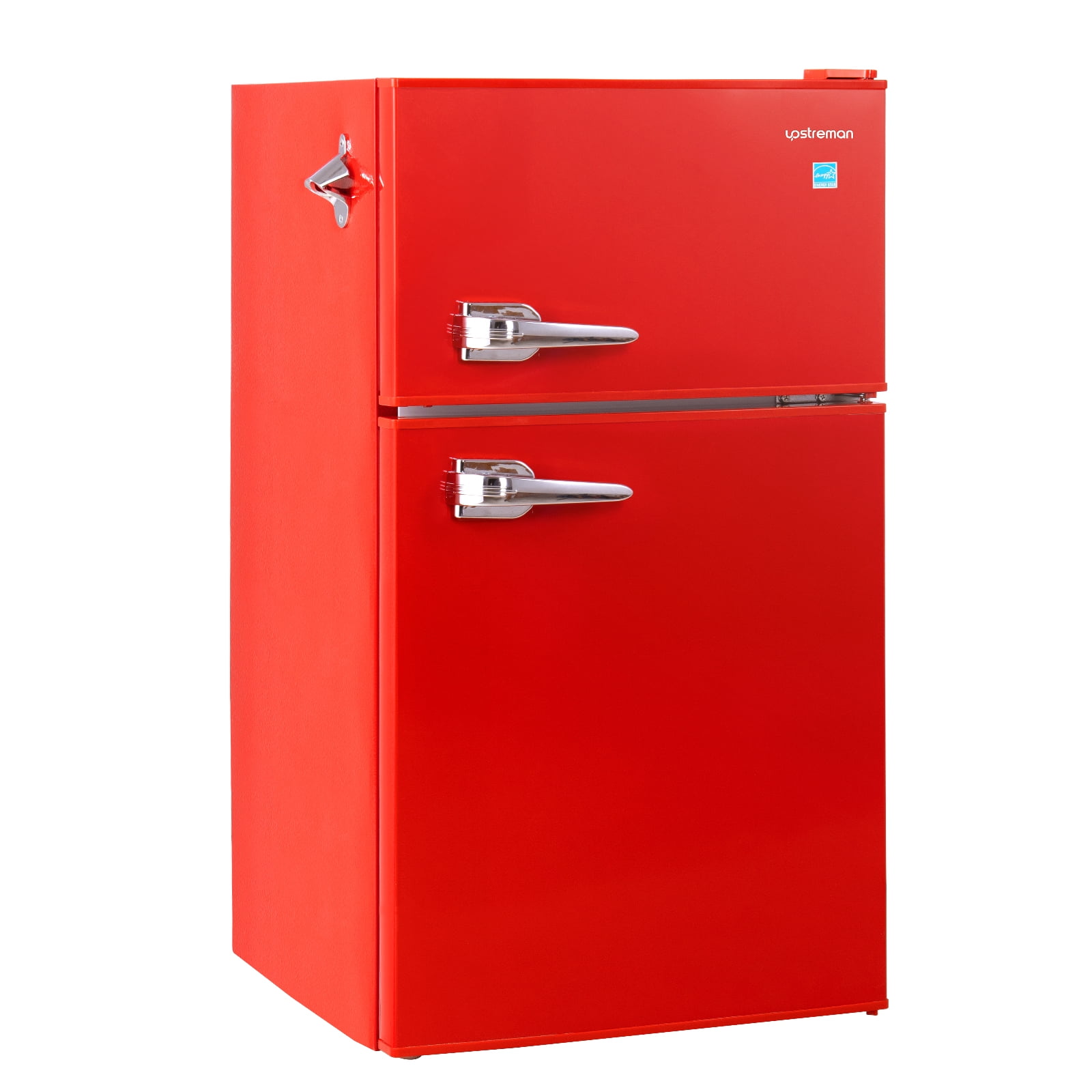 Upstreman 3.1 Cu Ft Retro Refrigerator, Double door mini Fridge with
