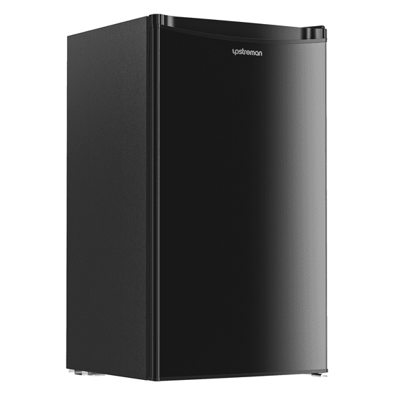Upstreman Mini Fridge with Freezer, 3.2 Cu.Ft Small Refrigerator Single Door Compact Refrigerator for Dorm Office, Adjustable Thermostat, Low Noise, BR321 Black