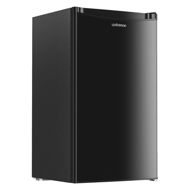 Upstreman 3.2 Cu.Ft. Mini Fridge with Freezer Single Door Small Refrigerator Adjustable Thermostat Compact Fridge with Reversible Door, Low Noise, BR321 Black