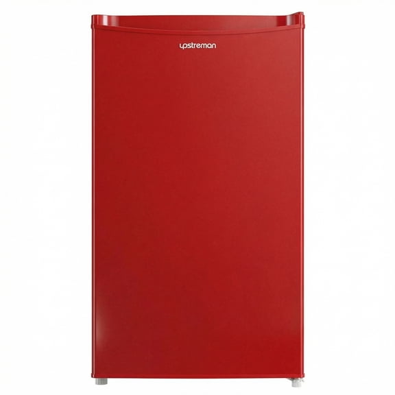 Upstreman Mini Fridge with Freezer, 3.2 Cu.Ft Small Refrigerator Single Door Compact Refrigerator for Dorm Office, Adjustable Thermostat, Low Noise, BR321 Red