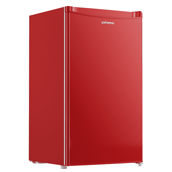 Upstreman Mini Fridge with Freezer, 3.2 Cu.Ft Small Refrigerator Single Door Compact Refrigerator for Dorm Office, Adjustable Thermostat, Low Noise, BR321 Red