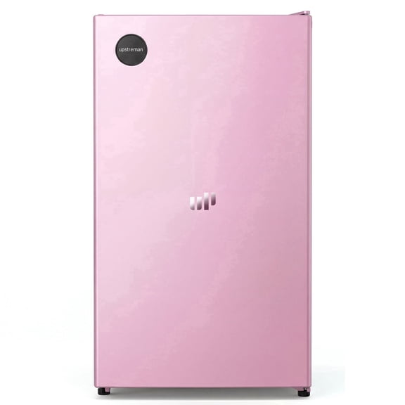 Upstreman 3.2 Cu ft Mini Fridge Without Freezer, Single Door Small Refrigerator No Freezer, Freezerless All-Refrigerator Cooler for Kitchen Office Bedroom Dorm, Pink CR32