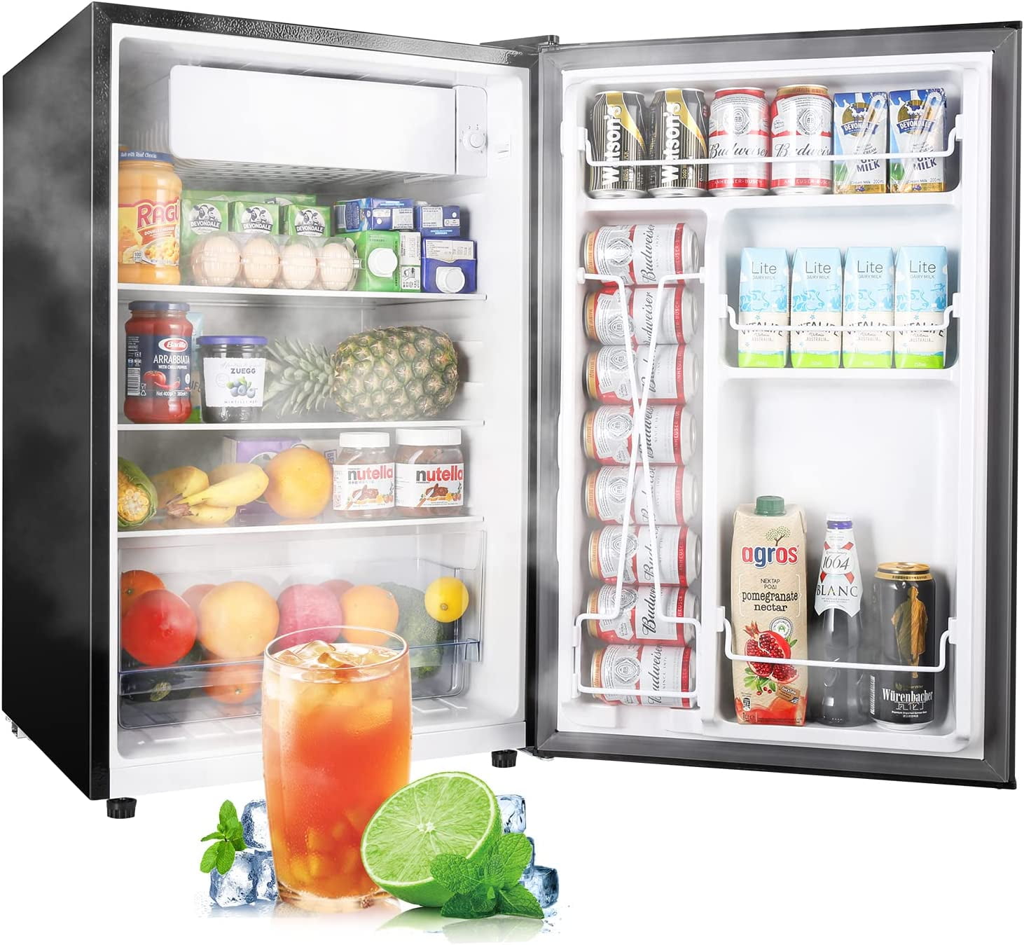 Upstreman 4.5 Cu.Ft Mini Fridge with Freezer, Single Door Small