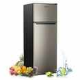 thumbnail image 1 of Upstreman 7.7 Cu.ft Top Freezer Refrigerator, 2 Door Top Mount Fridge Large Apartment Refrigerator with Freezer, SD75 Stainless Steel, 1 of 8