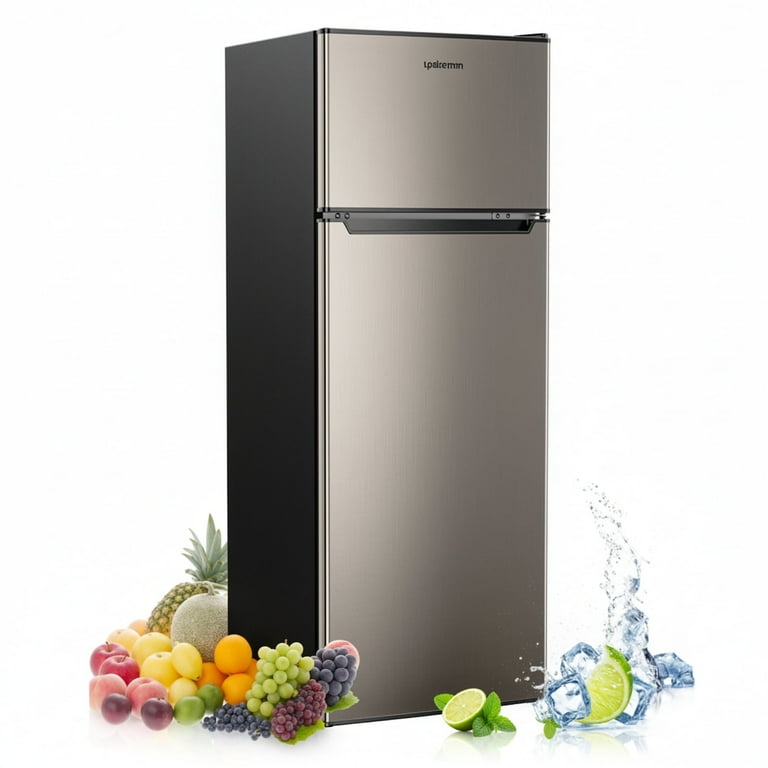 Upstreman 7.7 Cu.ft Top Freezer Refrigerator, 2 Door Freestanding