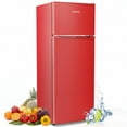 thumbnail image 1 of Upstreman 7.7 Cu.ft Top Freezer Refrigerator, 2 Door Top Mount Fridge Large Apartment Refrigerator with Freezer, BD75 Red, 1 of 10