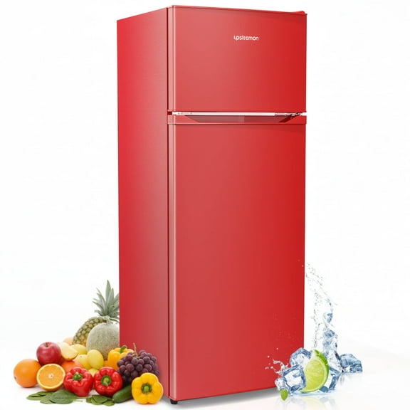 Upstreman 7.7 Cu.ft Top Freezer Refrigerator, 2 Door Top Mount Fridge Large Apartment Refrigerator with Freezer, BD75 Red