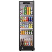 Upstreman Commercial Beverage Refrigerator, 6.9 Cu.Ft / 195L Commercial Merchandiser Refrigerator Glass Door Display Fridge Upright Drink Cooler Fridge with 4 Adjustable Shelves, LED Light, D69 Black