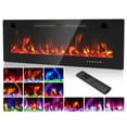 thumbnail image 1 of Upstreman Home 72" Wall Mounted Electric Fireplace, Recessed Mirrored Fireplace Heater 750/1500W Ultra Thin Linear Fireplace with Remote Control, Touch Screen, Timer, 2 Heat Fans, Multicolor Flame, 1 of 10