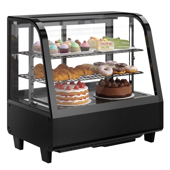 Upstreman Refrigerated Display Case, 3.5 Cu.Ft./100L Commercial Countertop Display Refrigerator Bakery Pastry Display Case, CD35