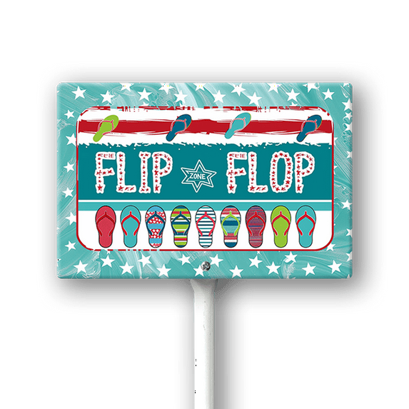 Uptell Flip Flop Zone Aluminum Sign Funny Pool Signs With Stake Beach House Decor Vintage Pool Tropical Beach Patio Decoration 12"x8" Beach Signs for Home Decor