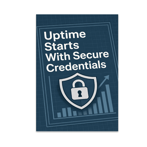 Uptime Starts With Secure Credentials - Cybersecurity Enthusiast - 13x19 Poster Print