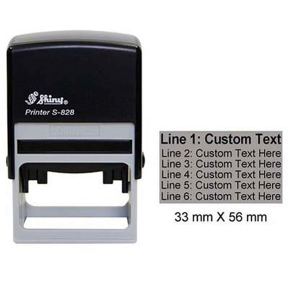 Upto 6 Lines Of Custom Text Shiny Self Inking Rubber Stamp Large 33mm x 56mm