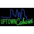 thumbnail image 1 of Uptown Cabaret LED Neon Sign 13" Tall x 24" Wide - inches Black Square Cut Acrylic Backing, with Dimmer - Premium built indoor Sign for Strip Club, Dance club, Décor, Bar., 1 of 7