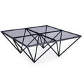 thumbnail image 1 of Uptown Club Andes Transitional Square Glass Top Metal Coffee Table in Black, 1 of 1