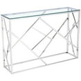 thumbnail image 1 of Uptown Club Calypso Transitional Glass Top Console Table in Silver, 1 of 3