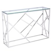 Uptown Club GM1082 Calypso Collection Modern Designed 30.7" Tall Glass Entryway Console Table