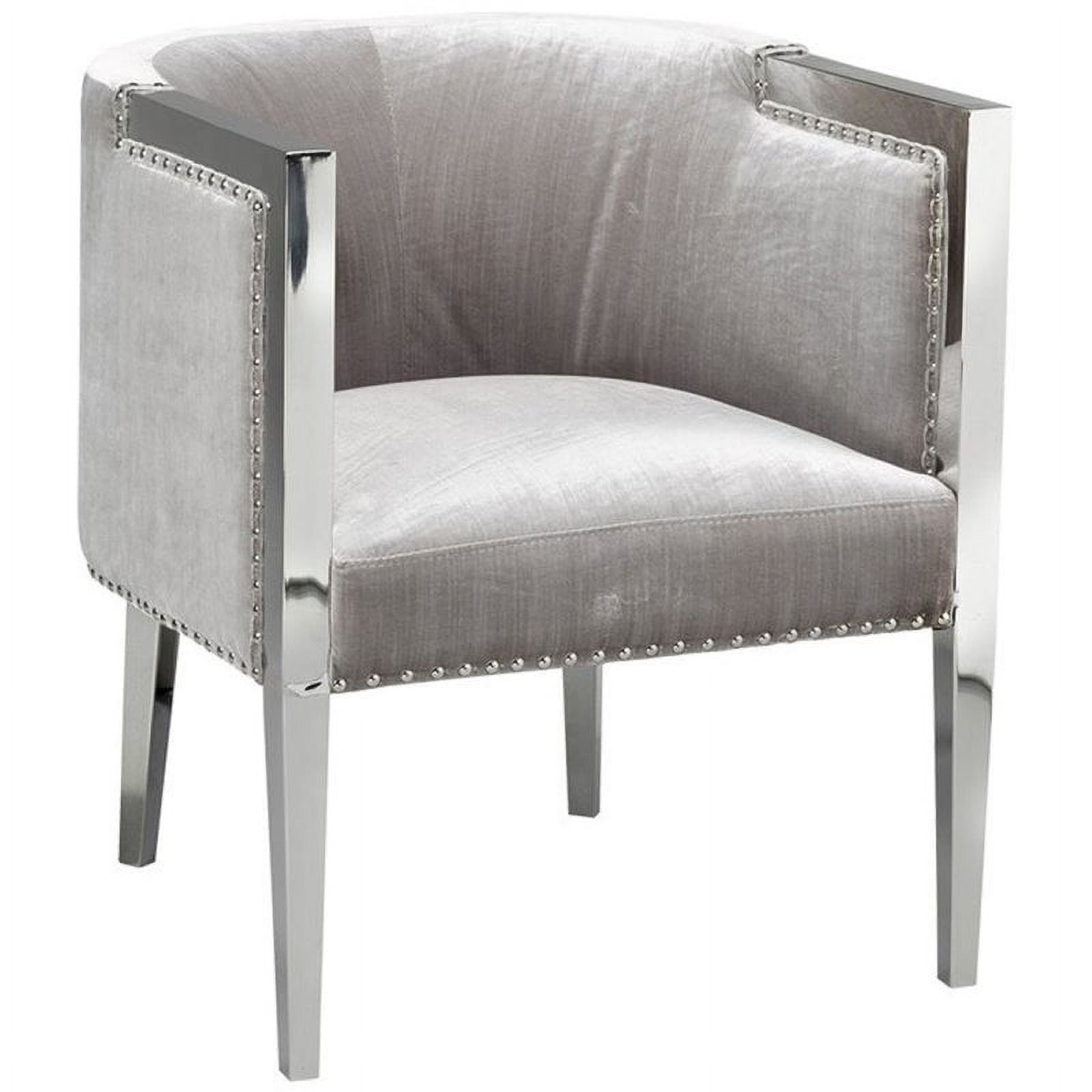 Uptown Club Julio Contemporary Velvet Upholstered Accent Chair in Gray