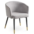 thumbnail image 1 of Uptown Club Lena 20" Barrel Fabric/Metal Dining Chair in Gray/Black (Set of 2), 1 of 4