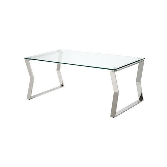 Uptown Club Lily Stainless Steel Coffee Table in Silver