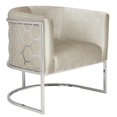 thumbnail image 1 of Uptown Club Unity 30" Hexagon Laser Cut Pattern Fabric Accent Chair in Ivory, 1 of 1