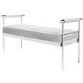 thumbnail image 1 of Uptown Club Upholstered Bench with Pick Up Armrests in Gray Velvet, 1 of 2