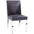 thumbnail image 1 of Uptown Club Upholstered Dining Chair with Patterned Steel Back in Gray Velvet, 1 of 2