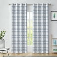 thumbnail image 1 of Uptown Home Blue Gray Plaid Blackout Curtain for Living Room Grommet Top Rustic Farmhouse Buffalo Check Geometric Drape, 50"x95"x2, 1 of 6