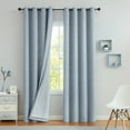 thumbnail image 1 of Uptown Home Blue Solid Heavy Linen Textured Full Blackout Curtain Panle for Bedroom Living Room Bedroom Office, Grommet, 50"x84"x2, 1 of 6