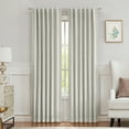 thumbnail image 1 of Uptown Home Ivory Luxury Velvet 90% Blackout Window Curtain Panels for Bedroom and Living Room Geometric Embossed Thermal Drapes, Back Tab/Rod Pocket, 52"x84"x2, 1 of 7